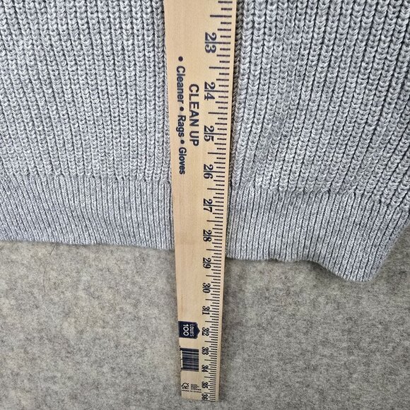 Nautica XL Gray Ribbed Cotton Mens Sweater With Button Collar - Picture 7 of 7